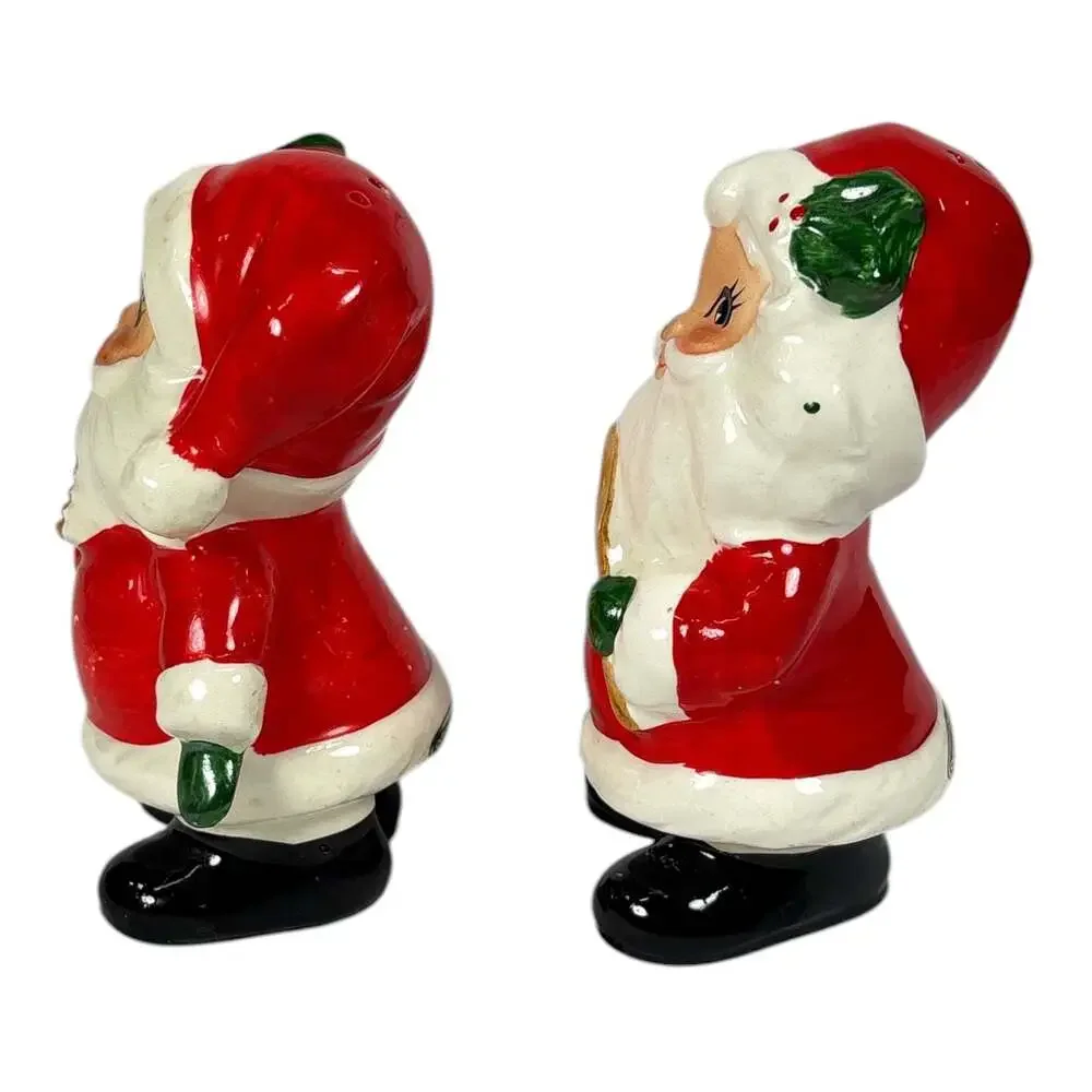 Vintage Josef Originals Santa Claus Salt & Pepper Shaker Set Ceramic Japan Rare